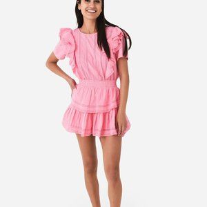 LoveShackFancy Natasha Dress in Vivid pink brand new with Tag